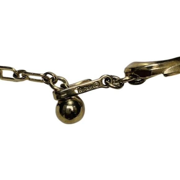 Trifari Womens Frosted Gold Tone Swirl Elements Choker Vintage Necklace 17.5in - Picture 6 of 7